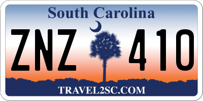 SC license plate ZNZ410