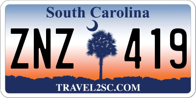 SC license plate ZNZ419