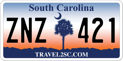 SC license plate ZNZ421