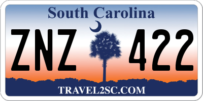 SC license plate ZNZ422