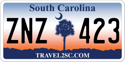 SC license plate ZNZ423