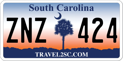 SC license plate ZNZ424