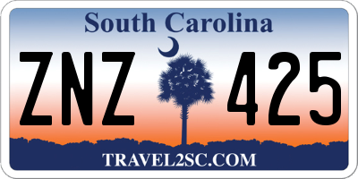 SC license plate ZNZ425