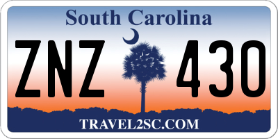 SC license plate ZNZ430