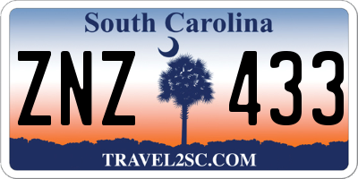 SC license plate ZNZ433