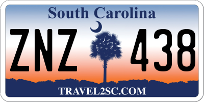 SC license plate ZNZ438