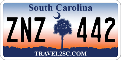 SC license plate ZNZ442