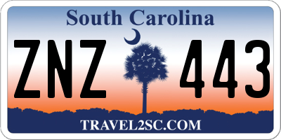 SC license plate ZNZ443
