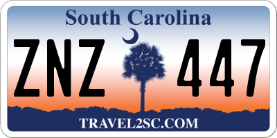 SC license plate ZNZ447