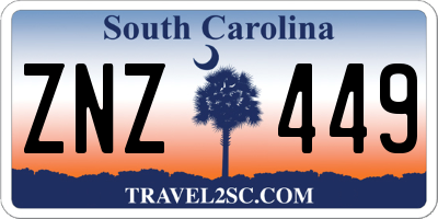 SC license plate ZNZ449