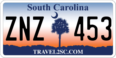 SC license plate ZNZ453