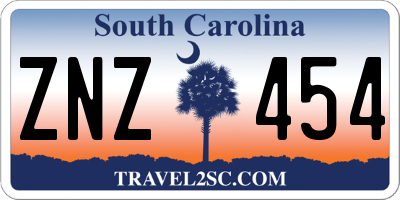 SC license plate ZNZ454