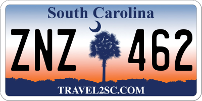 SC license plate ZNZ462