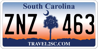 SC license plate ZNZ463