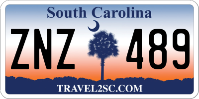 SC license plate ZNZ489