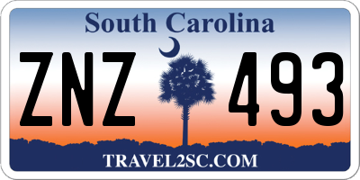 SC license plate ZNZ493