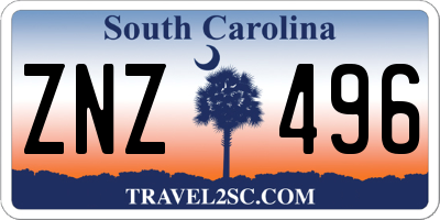 SC license plate ZNZ496