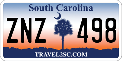 SC license plate ZNZ498