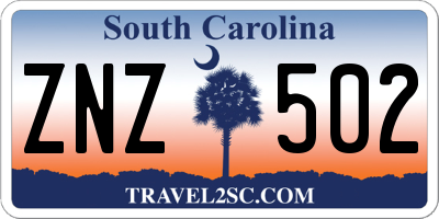 SC license plate ZNZ502