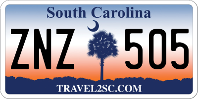 SC license plate ZNZ505