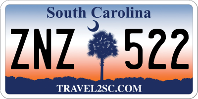 SC license plate ZNZ522