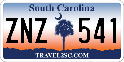 SC license plate ZNZ541
