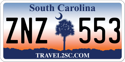 SC license plate ZNZ553