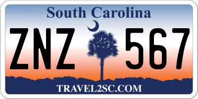 SC license plate ZNZ567