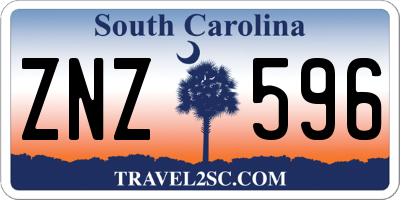 SC license plate ZNZ596