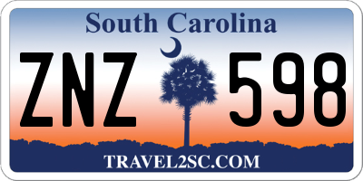 SC license plate ZNZ598