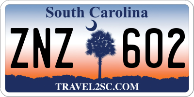 SC license plate ZNZ602