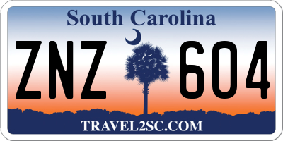 SC license plate ZNZ604
