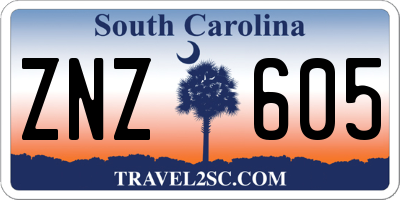 SC license plate ZNZ605