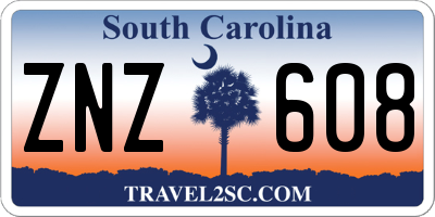 SC license plate ZNZ608