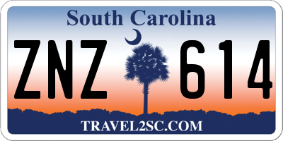 SC license plate ZNZ614