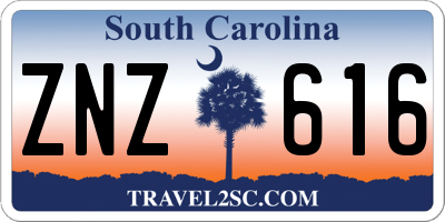 SC license plate ZNZ616