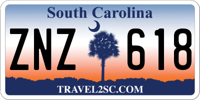 SC license plate ZNZ618