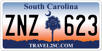 SC license plate ZNZ623