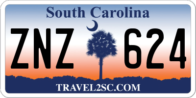 SC license plate ZNZ624