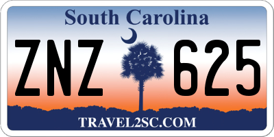 SC license plate ZNZ625