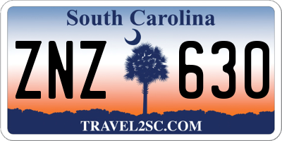 SC license plate ZNZ630