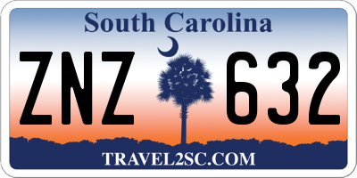 SC license plate ZNZ632
