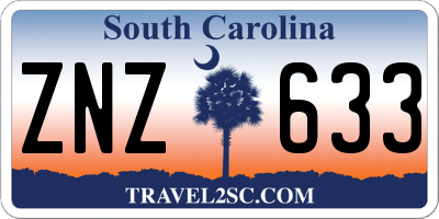 SC license plate ZNZ633