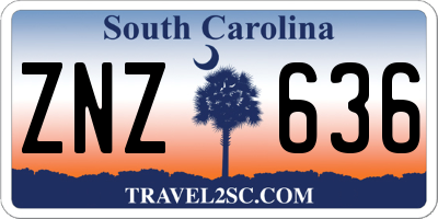 SC license plate ZNZ636