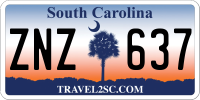 SC license plate ZNZ637
