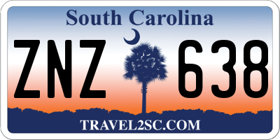 SC license plate ZNZ638