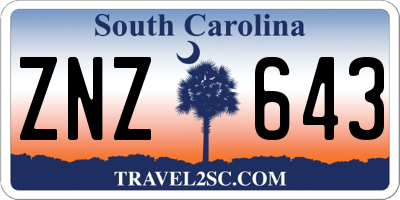 SC license plate ZNZ643