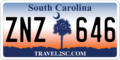 SC license plate ZNZ646