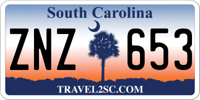 SC license plate ZNZ653
