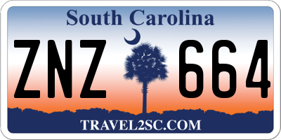SC license plate ZNZ664
